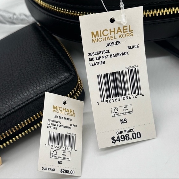 Michael Kors Medium Jaycee Backpack & Continental Wallet
Wristlet Black